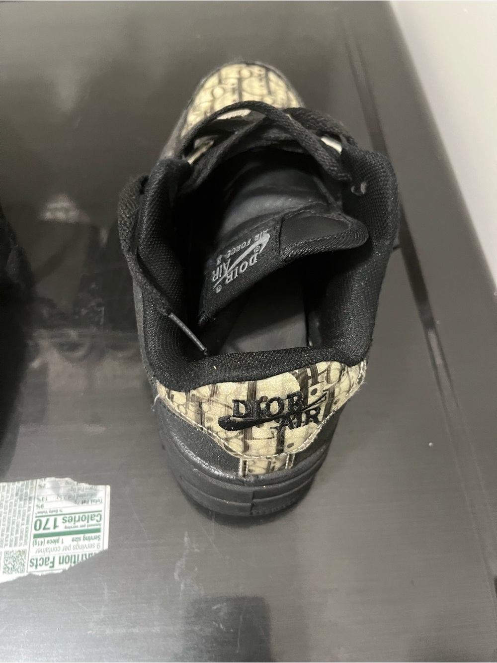 Dior Black and Beige Logo Accent Sneakers - Picture 8 of 8